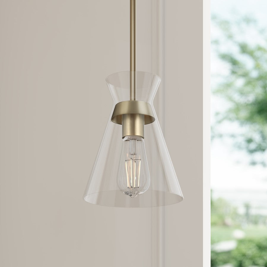 Millennium Lighting Amarella 1 Light 9" Pendant, Modern Gold/Clear