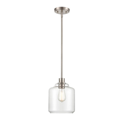 Millennium Asheville 1 Light 47.5" Semi-Flush Mount, Nickel/Clear