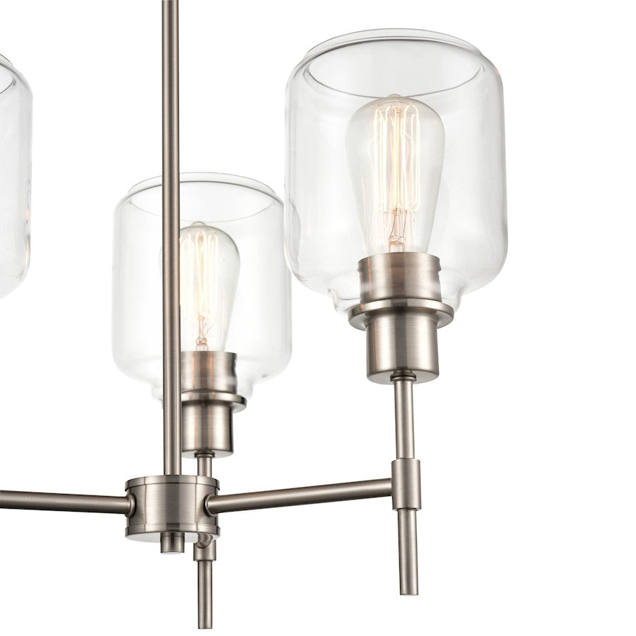 3 Light 29.5" Mini Pendant Light, Satin Nickel