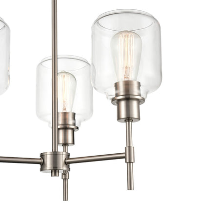 3 Light 29.5" Mini Pendant Light, Satin Nickel
