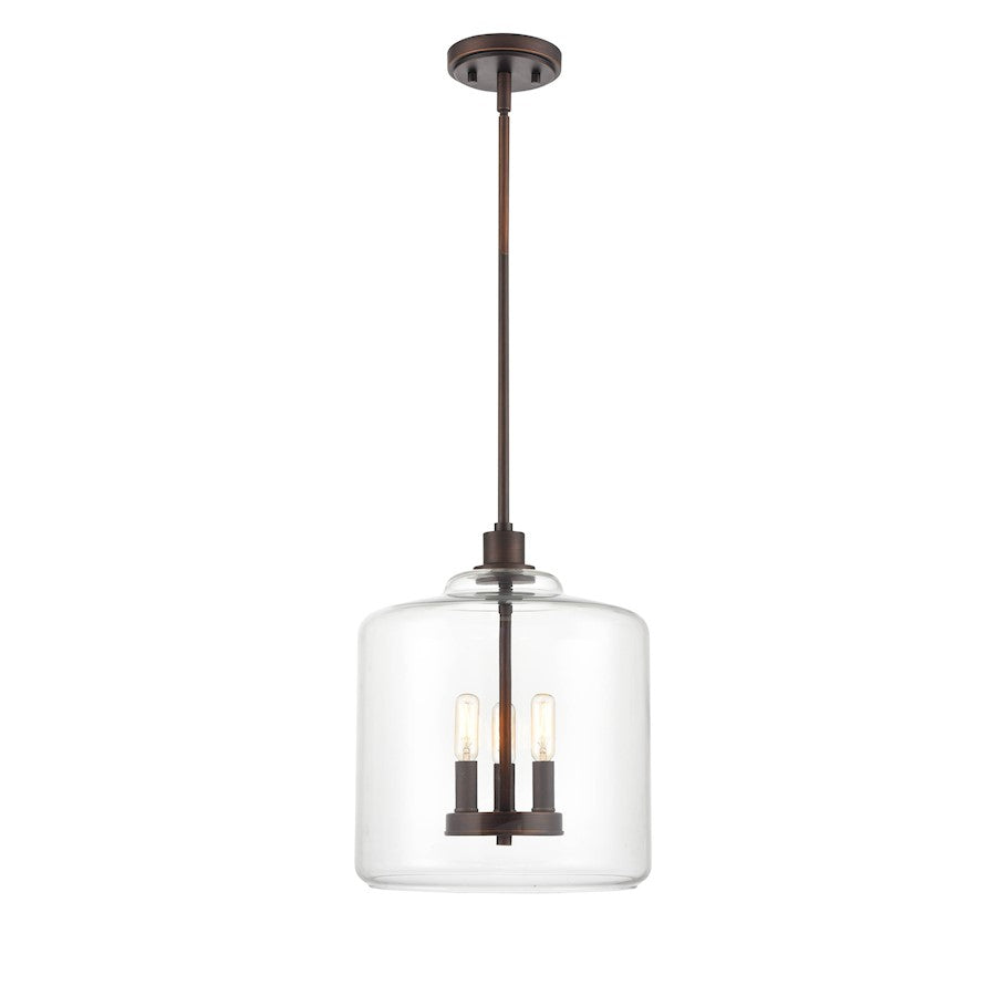 3 Light 505" Pendant, Rubbed Bronze