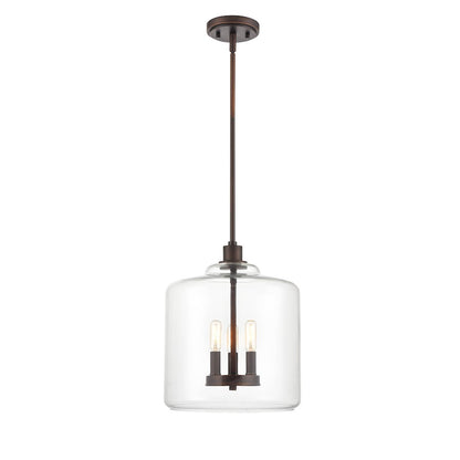 3 Light 505" Pendant, Rubbed Bronze