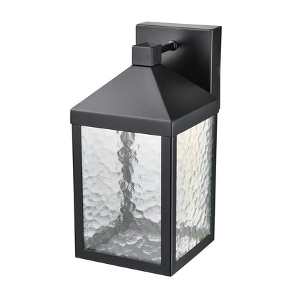 Millennium Lighting Aaron 12" Outdoor Wall Sconce, Black/Clear