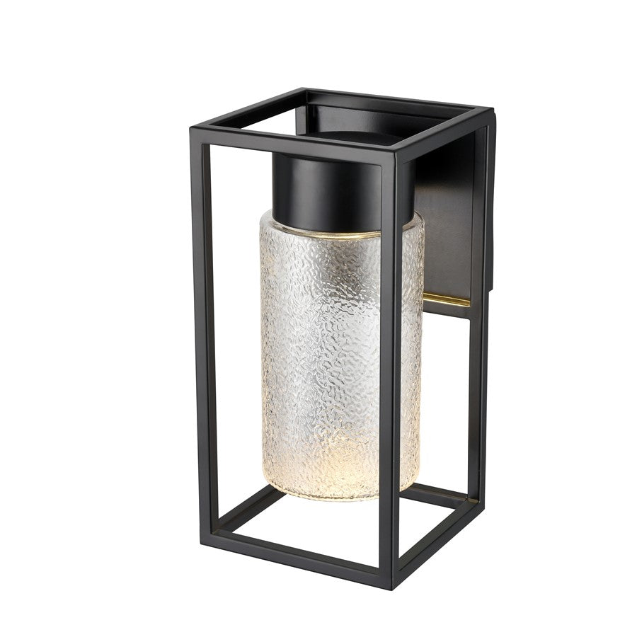 Millennium Lighting Outdoor Wall Sconce, Powder Coated Black/Clear