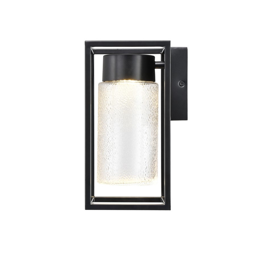 Millennium Lighting Outdoor Wall Sconce, Powder Coated Black/Clear