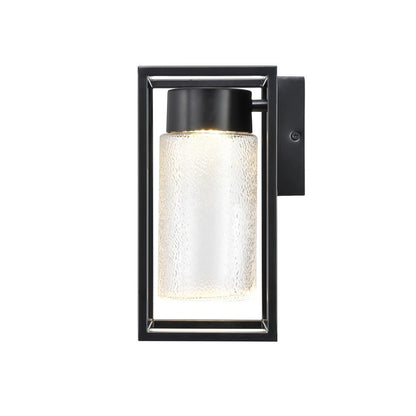 Millennium Lighting Outdoor Wall Sconce, Powder Coated Black/Clear
