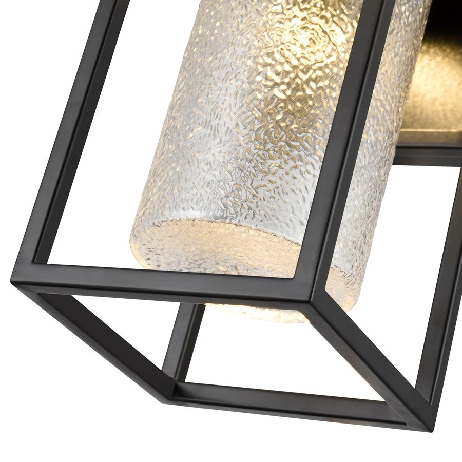 Millennium Lighting Outdoor Wall Sconce, Powder Coated Black/Clear