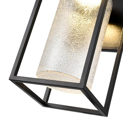 Millennium Lighting Outdoor Wall Sconce LED, Black/Clear