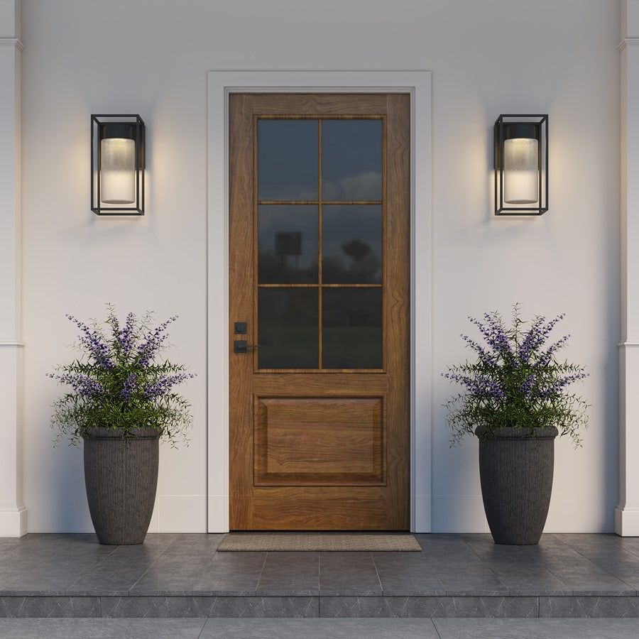 Millennium Lighting Outdoor Wall Sconce LED, Black/Clear