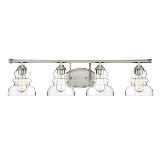 4 Light 8" Bathroom Vanity Light, Satin Nickel