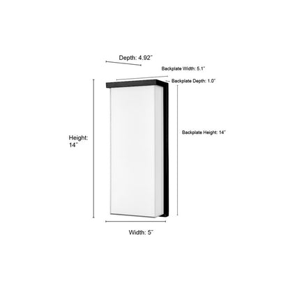 Millennium Lighting Sommar 14" Outdoor LED Wall Sconce, Black/White