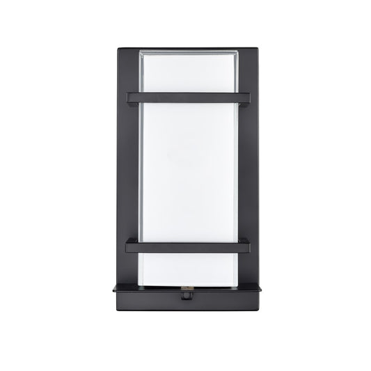 Millennium Lighting 11" Outdoor LED Wall Sconce, Black/White - 75001-PBK