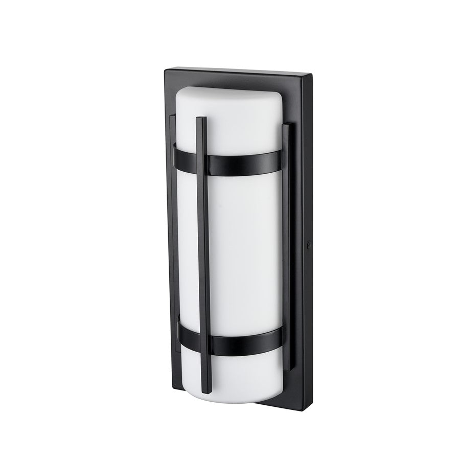 Millennium Lighting 13" Outdoor LED Wall Sconce, Black/White