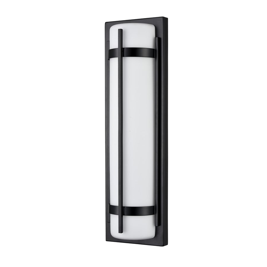 Millennium Lighting 20" Outdoor LED Wall Sconce/Round, Black/White