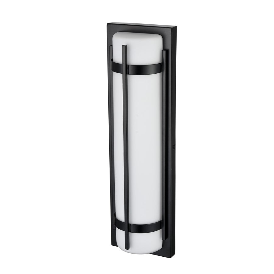 Millennium Lighting 20" Outdoor LED Wall Sconce/Round, Black/White