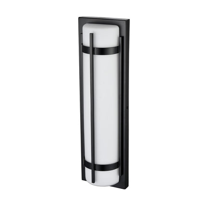 Millennium Lighting 20" Outdoor LED Wall Sconce/Round, Black/White