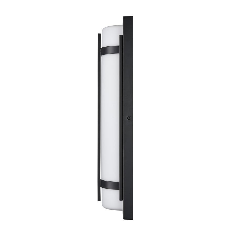 Millennium Lighting 20" Outdoor LED Wall Sconce/Round, Black/White