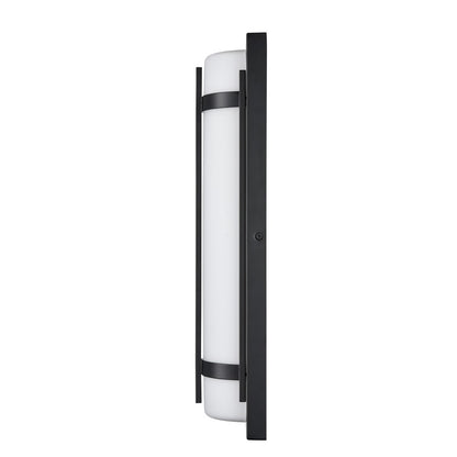 Millennium Lighting 20" Outdoor LED Wall Sconce/Round, Black/White