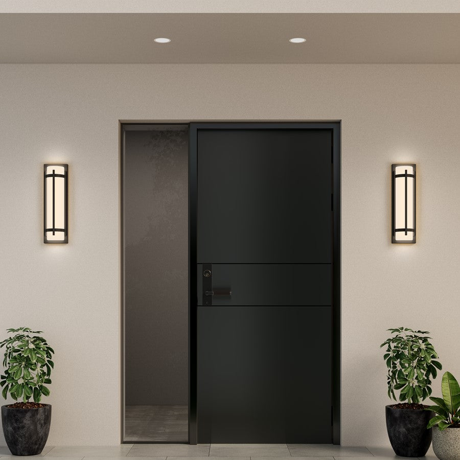 Millennium Lighting 20" Outdoor LED Wall Sconce/Round, Black/White