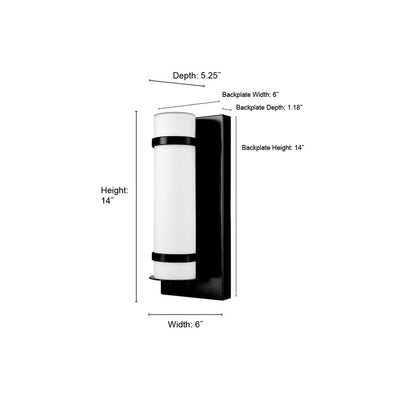 Millennium Lighting Outdoor Wall Sconce, Powder Coated Black/White