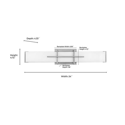 Millennium Lighting Tocco Selectable24" LED Vanity Light, Gold/White