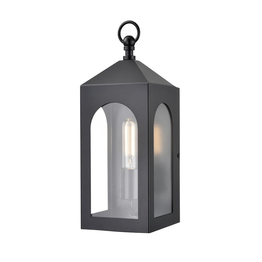 Millennium Lighting Bratton 1Lt Outdoor Wall Sconce, Black/Clear
