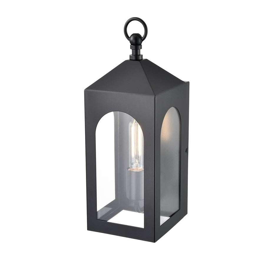 Millennium Lighting Bratton 1Lt Outdoor Wall Sconce, Black/Clear