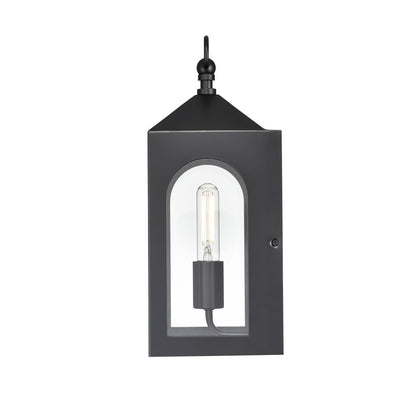 Millennium Lighting Bratton 1Lt Outdoor Wall Sconce, Black/Clear