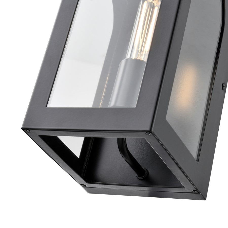 Millennium Lighting Bratton 1Lt Outdoor Wall Sconce, Black/Clear