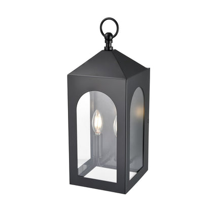 Millennium Lighting Bratton 2Lt 19" Outdoor Wall Sconce, Black/Clear
