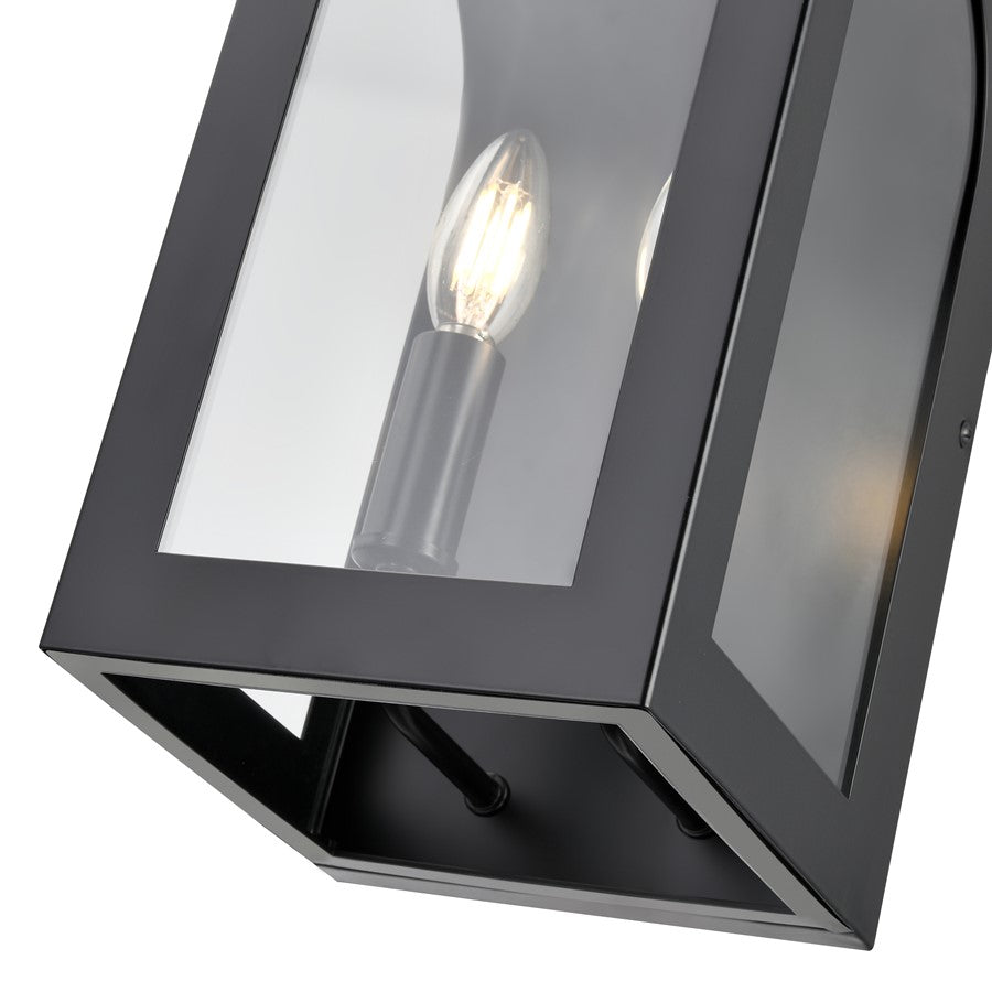 Millennium Lighting Bratton 2Lt 19" Outdoor Wall Sconce, Black/Clear