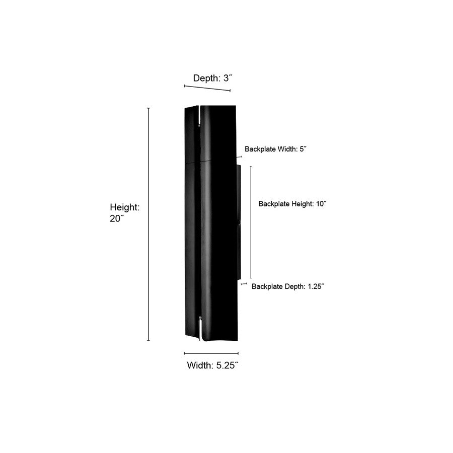 Millennium Lighting 20" Outdoor LED Wall Sconce, Black