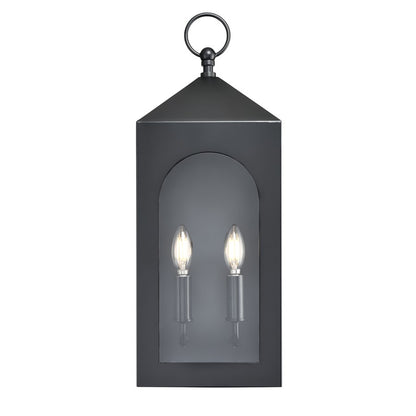 Millennium Lighting Bratton 2Lt 23" Outdoor Wall Sconce, Black/Clear - 7812-PBK