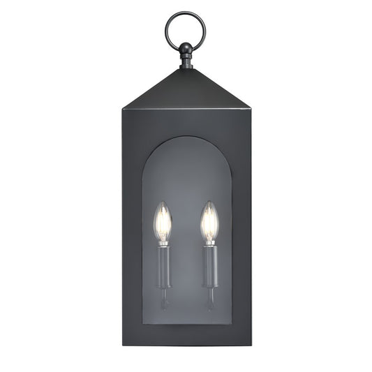 Millennium Lighting Bratton 2Lt 23" Outdoor Wall Sconce, Black/Clear - 7812-PBK