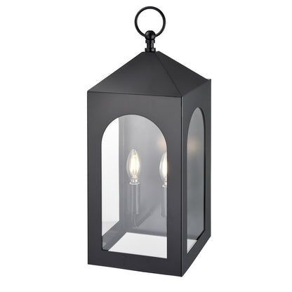 Millennium Lighting Bratton 2Lt 23" Outdoor Wall Sconce, Black/Clear
