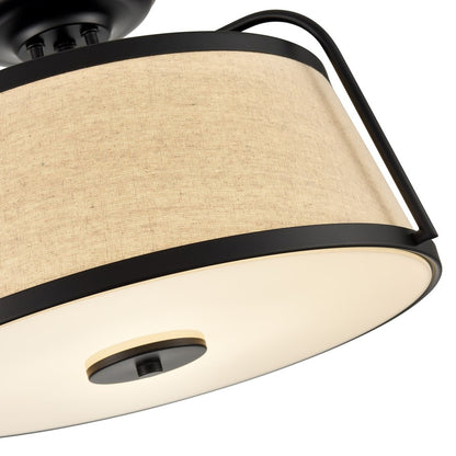 Millennium Selectable LED Semi-Flush Mount, Black/White Linen