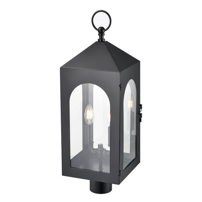 Millennium Lighting Bratton 2Lt Outdoor Post Light, Black/Clear