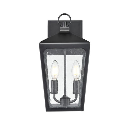Millennium Lighting Brooks 2Lt 15" Outdoor Wall Sconce, Black/Clear - 7902-PBK
