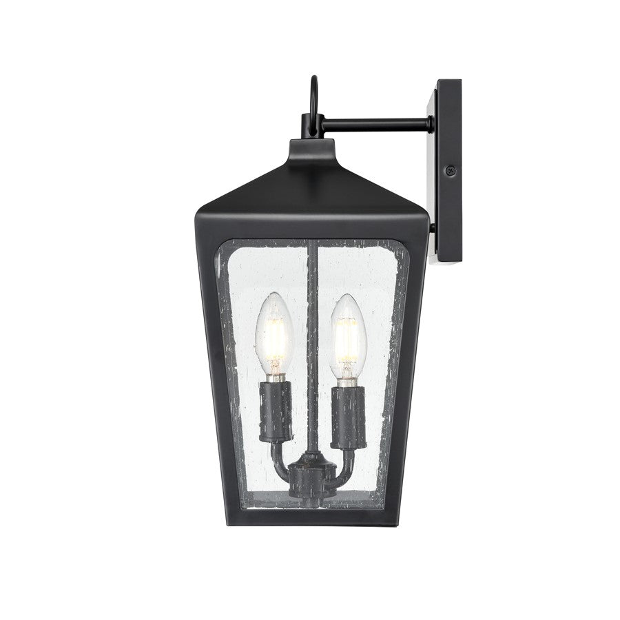 Millennium Lighting Brooks 2Lt 15" Outdoor Wall Sconce, Black/Clear