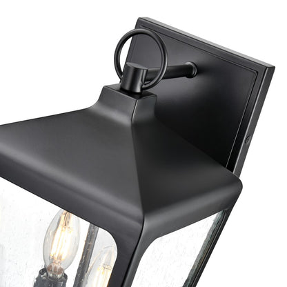 Millennium Lighting Brooks 2Lt 15" Outdoor Wall Sconce, Black/Clear