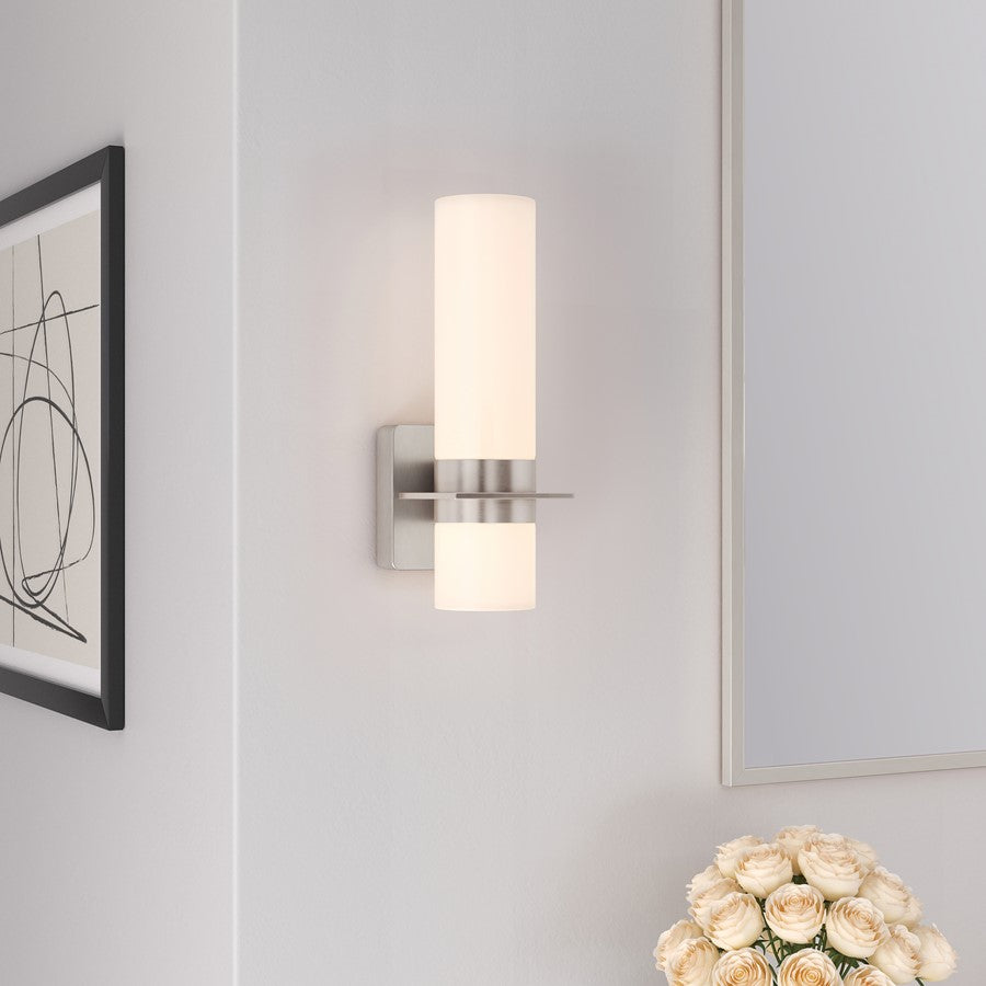 Millennium Selectable LED Outdoor Wall Sconce, Nickel/White