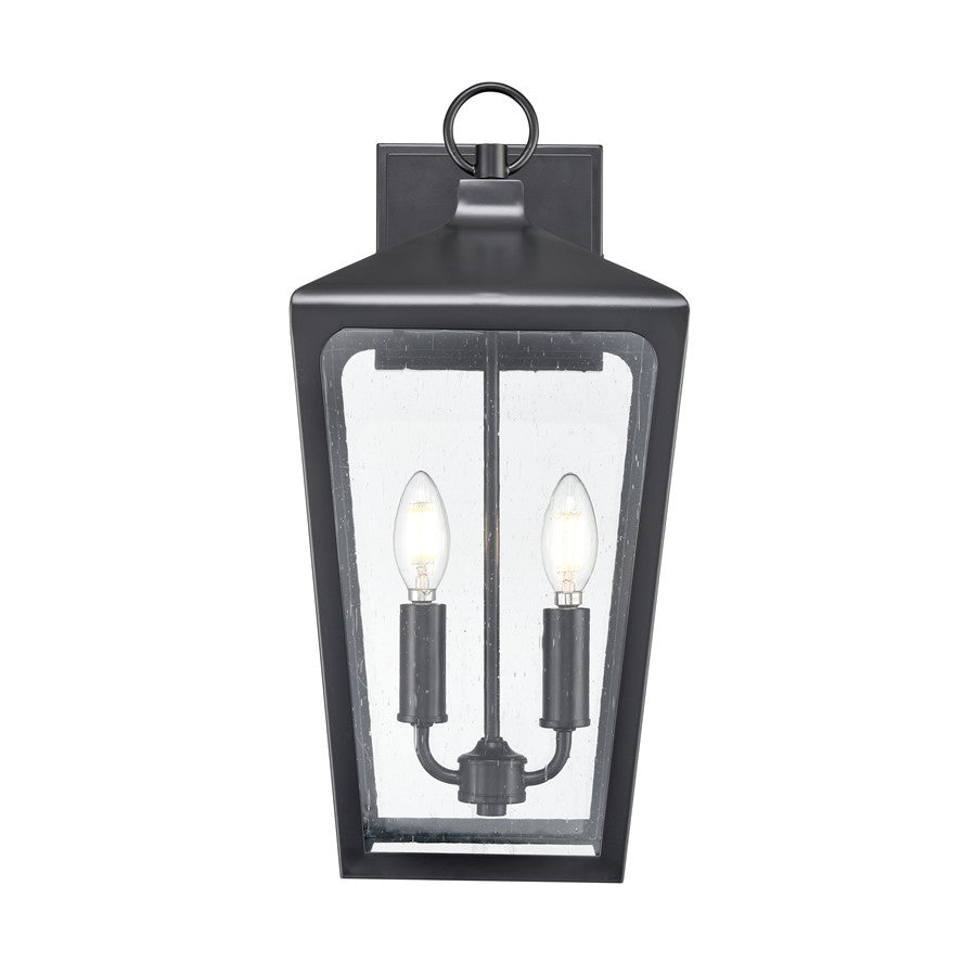 Millennium Lighting Brooks 2Lt 19" Outdoor Wall Sconce, Black/Clear - 7912-PBK