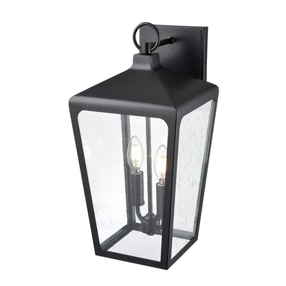 Millennium Lighting Brooks 2Lt 19" Outdoor Wall Sconce, Black/Clear