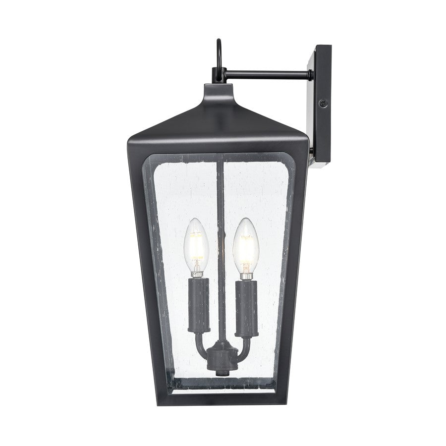 Millennium Lighting Brooks 2Lt 19" Outdoor Wall Sconce, Black/Clear