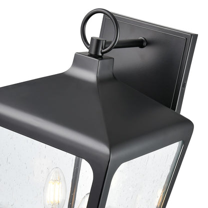 Millennium Lighting Brooks 2Lt 19" Outdoor Wall Sconce, Black/Clear