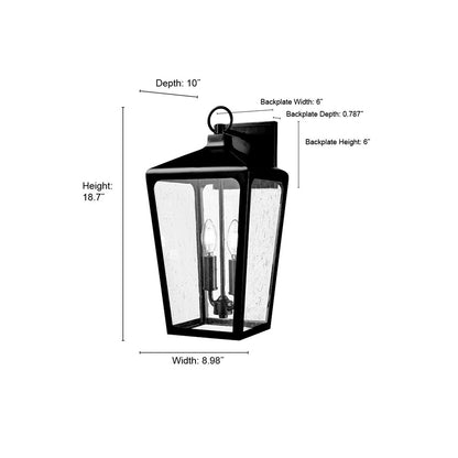 Millennium Lighting Brooks 2Lt 19" Outdoor Wall Sconce, Black/Clear