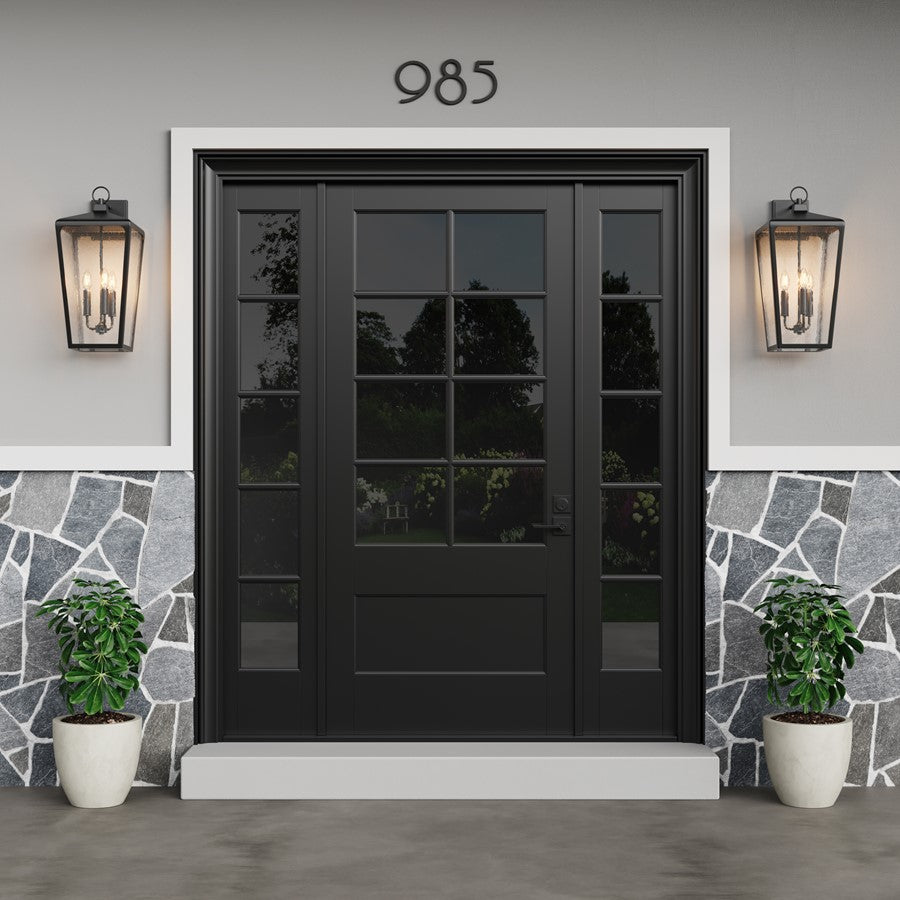 Millennium Lighting Brooks 3Lt Outdoor Wall Sconce, Black/Clear