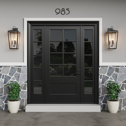 Millennium Lighting Brooks 3Lt Outdoor Wall Sconce, Black/Clear