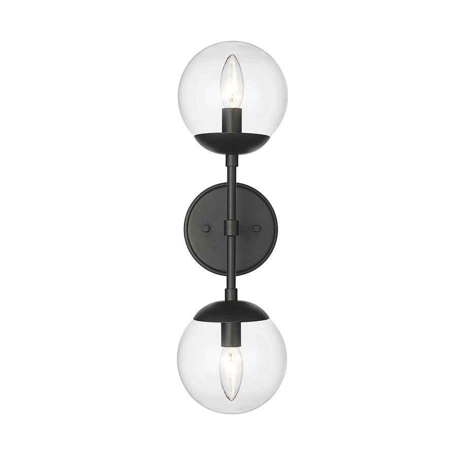 Millennium Lighting Avell 2 Light Wall Sconce, Matte Black - 8152-MB