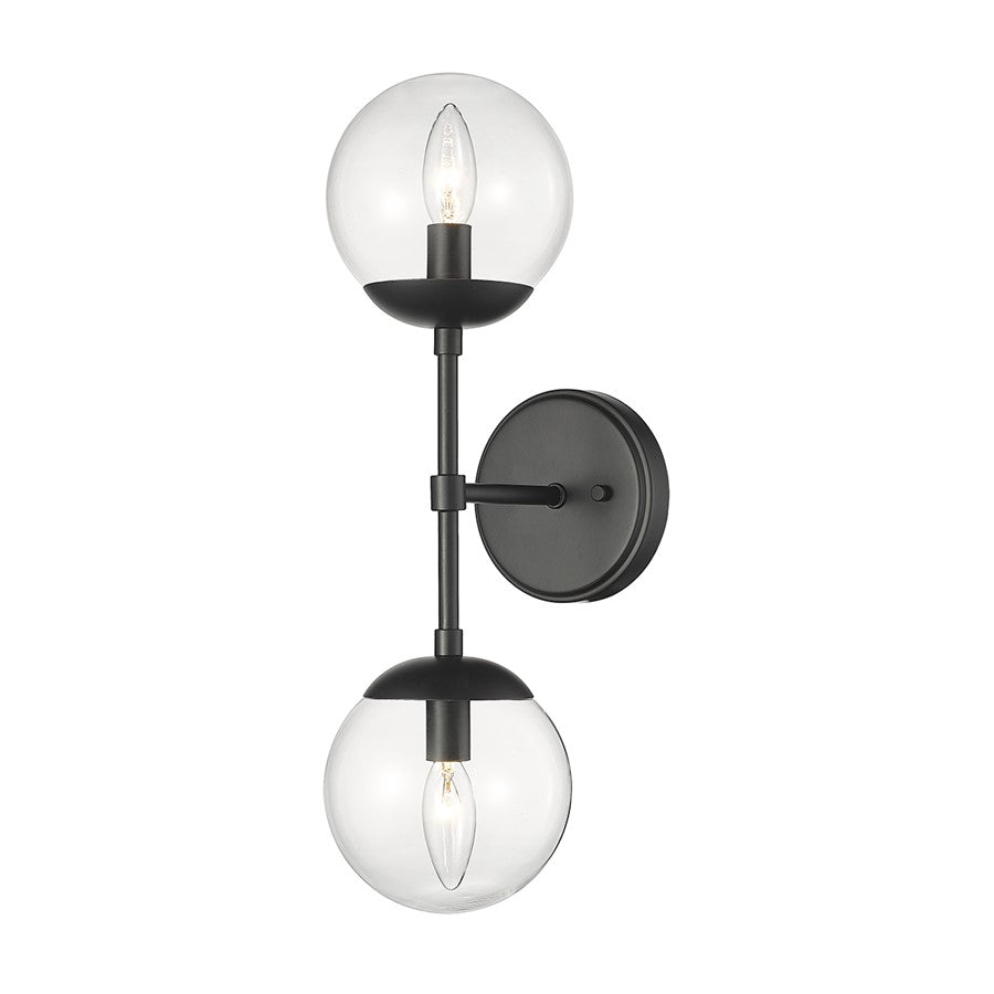 Millennium Lighting Avell 2 Light Wall Sconce, Matte Black